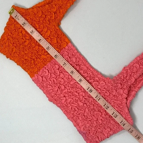 Mara Hoffman Shelly Poppy Orange Pink Popcorn Top XS - Picture 8 of 8